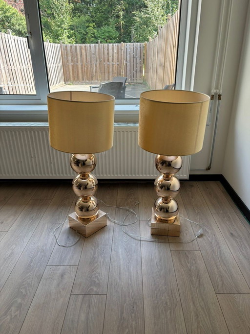 2 gold lamps Erik Kuster style