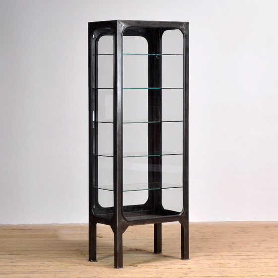 Vintage Polished Medical Cabinet, 1970s – Display cabinets, Glass, polished steel (photo 9 of 9)