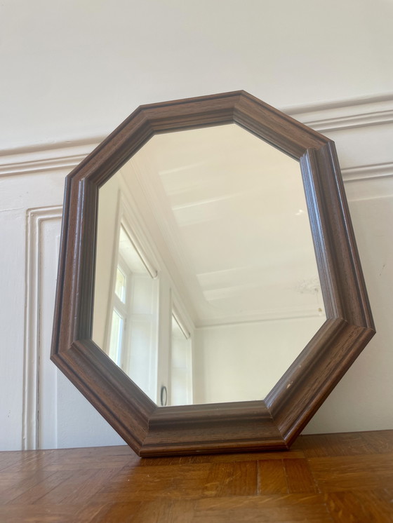 Image 1 of Miroir octogonal en bois