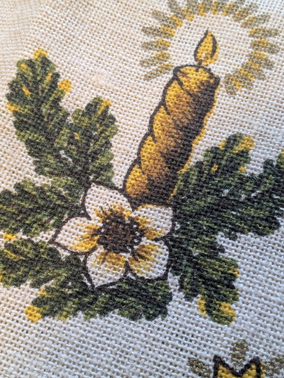 Image 1 of Raro sottopiatto vintage anni '60/'70 di NAGEL Piepmatz – design natalizio in juta