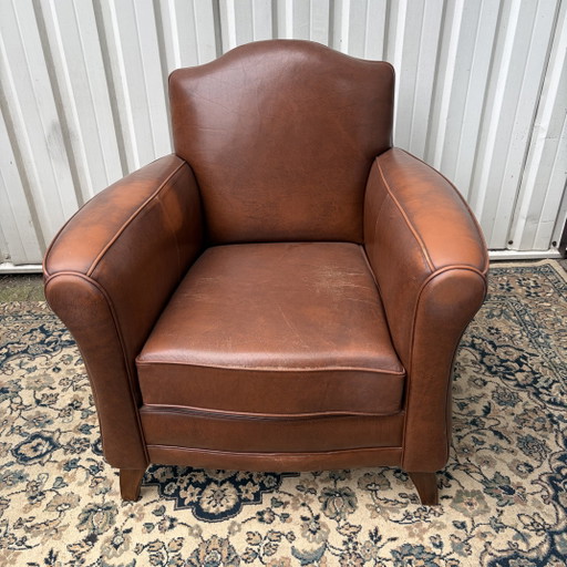 Midcentury Leather 3B Armchair – fauteuils, Wood