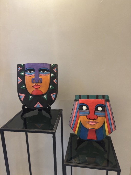 Laurel Burch Two Iconic Wall Masks