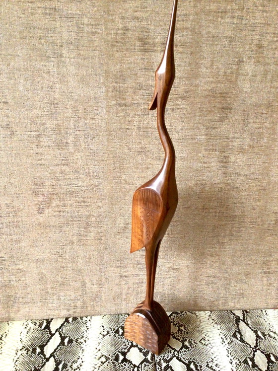 Image 1 of Mid Century Teak Bird height 70 cm