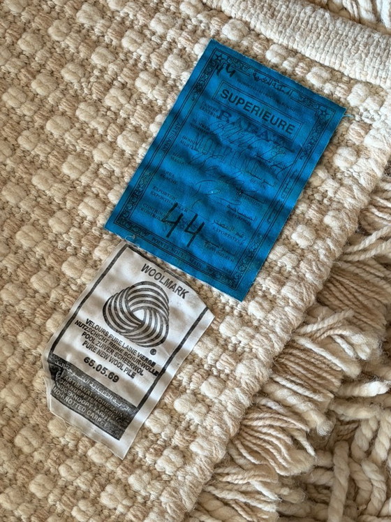 Image 1 of Alfombra grande de lana de pelo largo de 260x200 cm – Woolmark – Crema/Beige