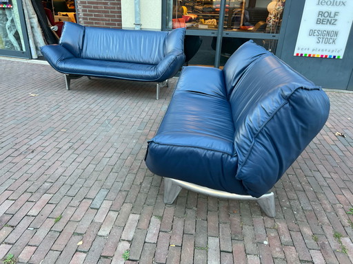 Setprijs leolux tango Blauw leer 