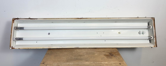 Image 1 of Tube lumineux suspendu industriel beige de la marque Famor, années 1970