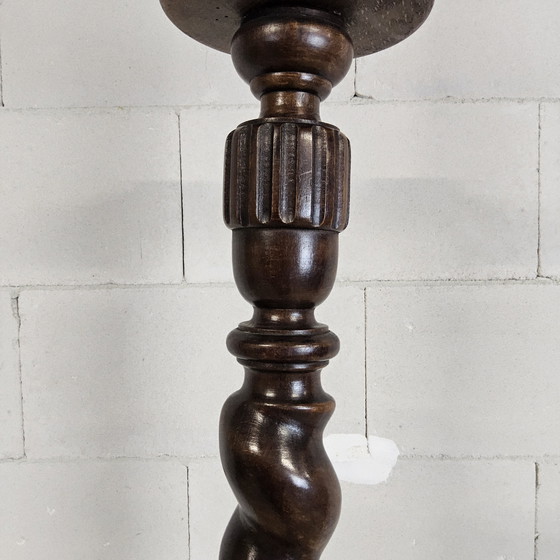 Image 1 of Candeliere antico in legno del XIX secolo, stile giacobino, a spirale, per grande chiesa (altezza 166 cm).