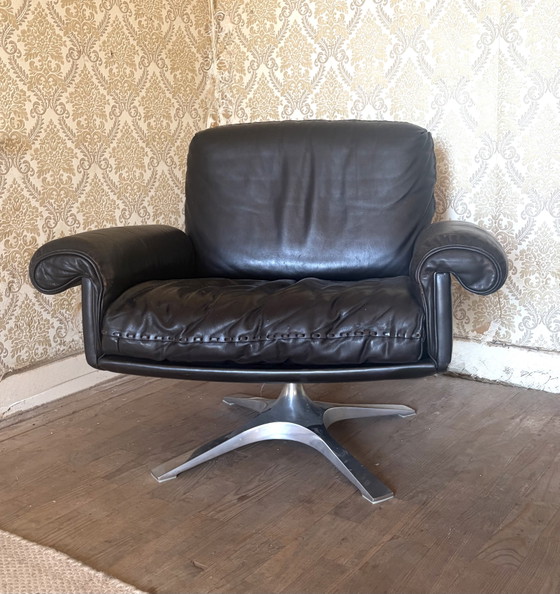 Image 1 of Paire de 2 fauteuils lounge De Sede DS31 en cuir marron