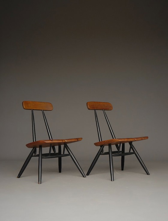 Image 1 of Sedie lounge Pirkka di Ilmari Tapiovaara per Laukaan Puu. Set di 2