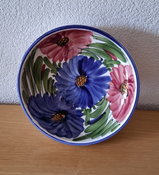 Precioso cuenco decorativo de cerámica con motivo floral.🌸🌺