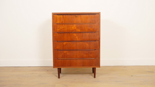 Commode vintage | teck | 6 tiroirs | 106 cm