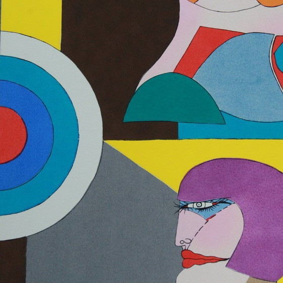 Image 1 of Richard LINDNER, Lithografie, “Exit”, gesigneerd.