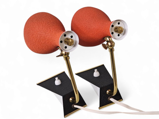 Image 1 of Pair of bedside lamps / table lamps, Mid-Century