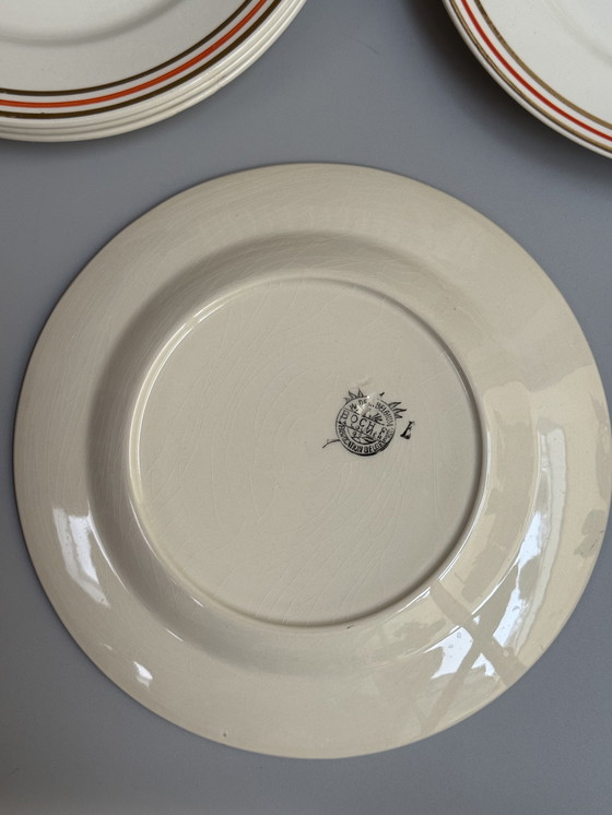 Image 1 of Boch Frères La Louvière, Belgio – Anni '40, 25 cm - Set di 6 Piatti Piani Vintage