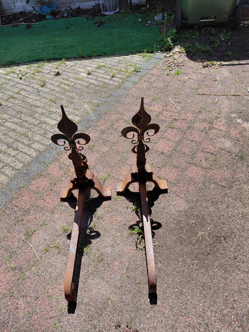 Cast iron fireplace set. With bluestone. French antique