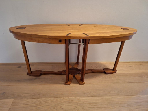 Mesa de centro / Mesa auxiliar con cajones estilo Art Déco – Artesanía al estilo de Schuitema