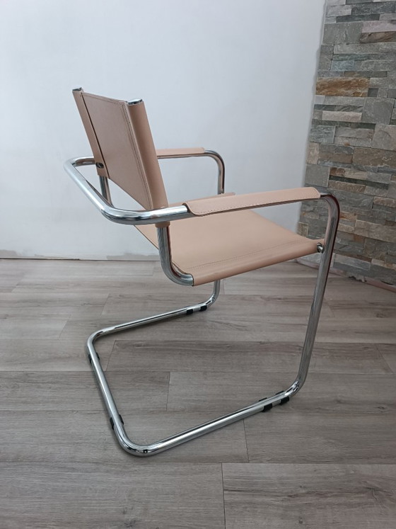 Freischwinger-Sessel Bauhaus Italien 1980er Jahre – Metal, Leather (photo 5 of 15)