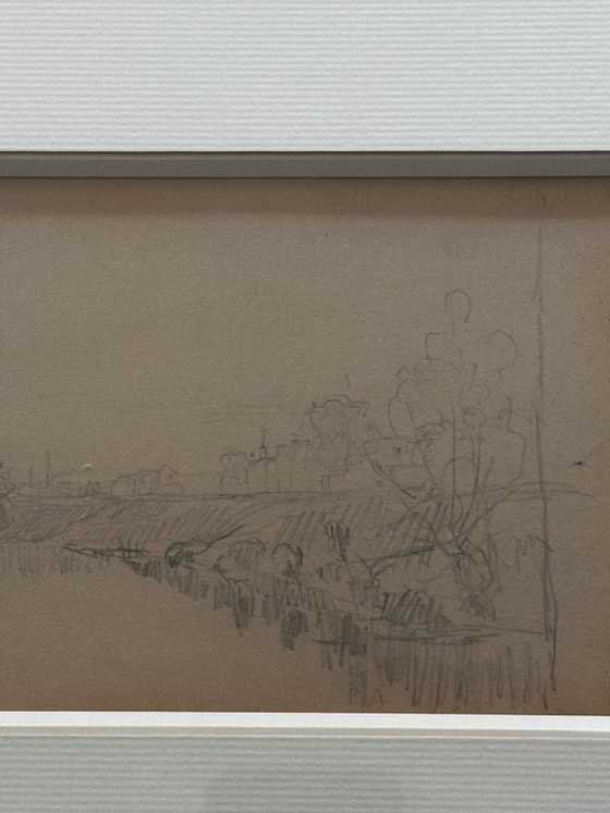 Stanislas Lépine (1835–1892) – Original pencil drawing on paper, landscape – Paintings & Drawings (photo 5 of 12)