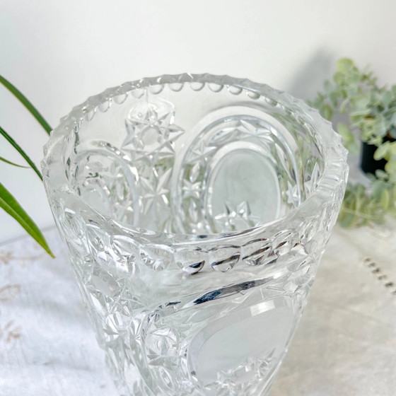 Vintage Chiseled Crystal Vase (photo 8 of 12)