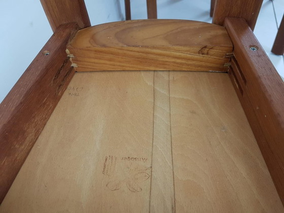 8 Vintage Stoelen | Dining Chairs Ansager Møbler Danish – Eetkamerstoelen, Wood, Textile (photo 12 of 12)