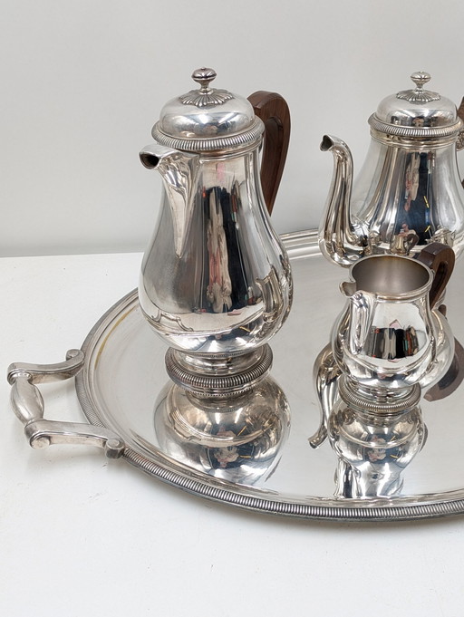 Christofle, Gallia - Service de tasses à thé - "Malmaison" - Plaqué argent