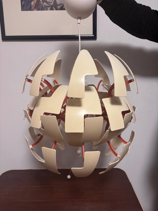 Original retro vintage IKEA design lamp, white/orange