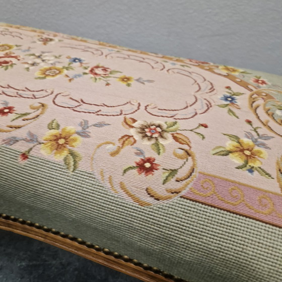 Image 1 of Louis XV boudoir bench Antique needlepoint