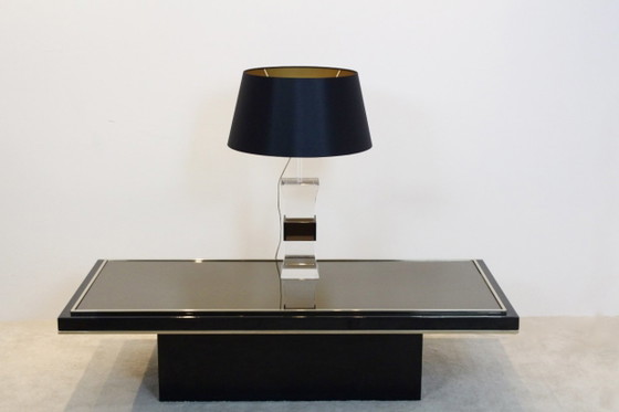 France Mid-Century Modern Lampe en Lucite bicolore, Doré, Mid Century Modern (photo 6 sur 10)