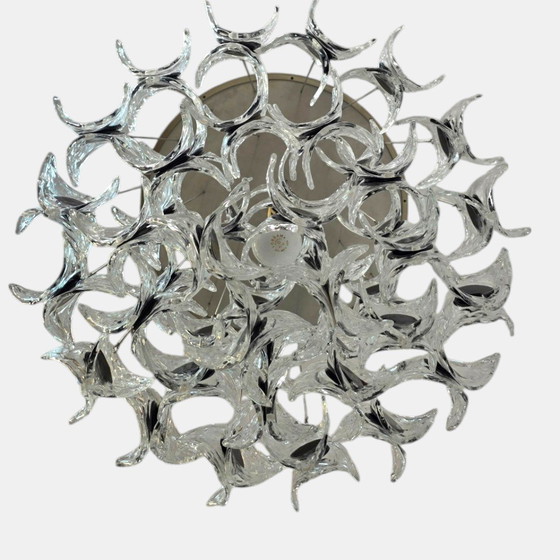 Image 1 of XXL Mazzega floating chandelier 60s Murano 48 glass parts. Vintage