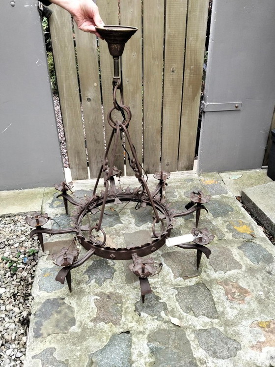 Lustre couronne Fer Forgé, Marron (photo 2 sur 5)