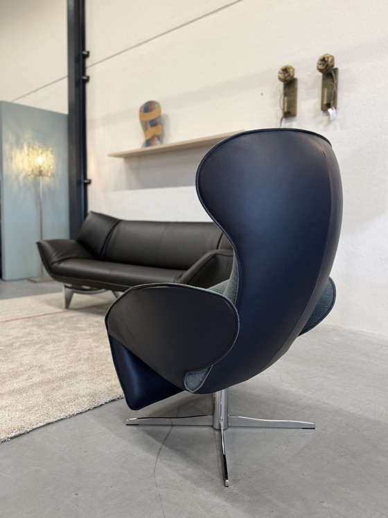 Image 1 of Jori Daydreamer Relaxfauteuil stof leer blauw