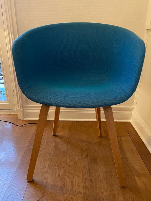 2 HAY chairs in azure blue fabric