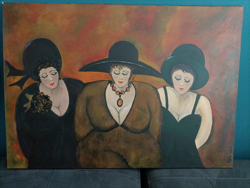 art naïf expressionniste moderne.signé Tuke
