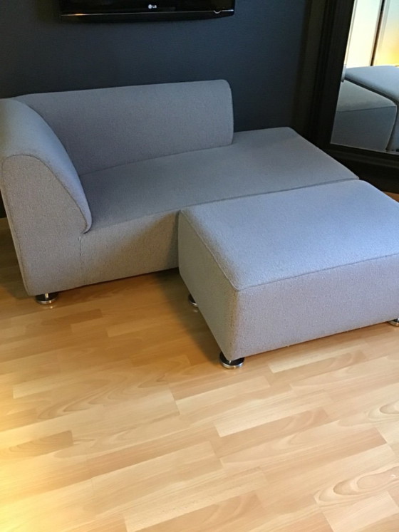 Gelderland 4800 Chaise longue con puf a juego – Textil, Cromo (photo 3 of 6)