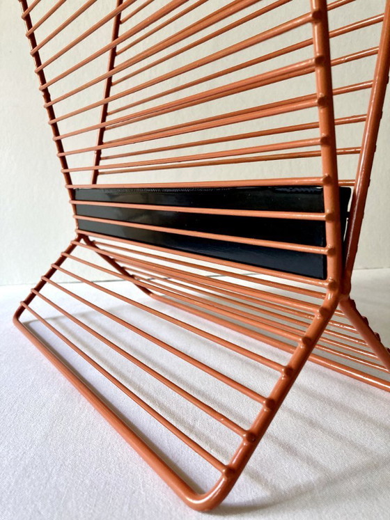 Image 1 of Wire metal magazine rack with triangular compartment, 1950s