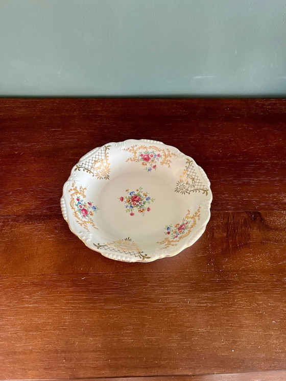 Piatto da portata vintage Winterling con decoro floreale e oro 14k degli anni '50, condizioni eccellenti (photo 2 of 6)