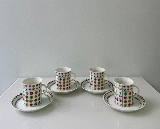 Image 1 of 4 tazze e piattini Rosenthal d'epoca | Design Hans-Theo Baumann & Emilio Pucci