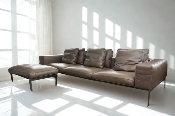 Image 1 of Divano e poggiapiedi di design esclusivo Flexform Lifesteel