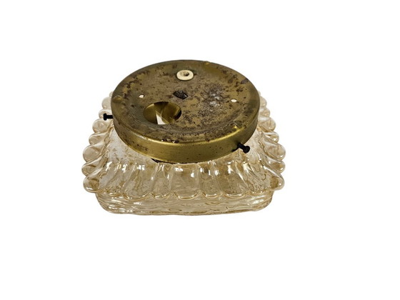 Image 1 of Glashütte Limburg - Amber  - plafondlamp - glas - metaal - 70's