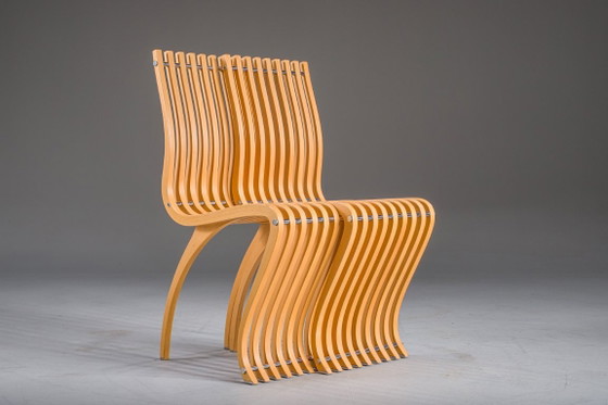 Image 1 of Schizzo-stoelen in beuken- en chroomkleur, ontworpen door Ron Arad voor Vitra, Duitsland, jaren 80, set van 2.