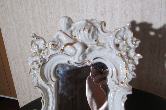 Image 1 of Lijst, mini tafelspiegel, Limoges porselein