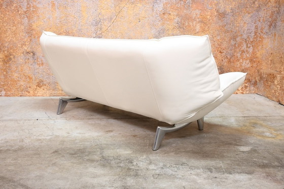 Image 1 of Refurbished white leather Leolux Tango designer sofa