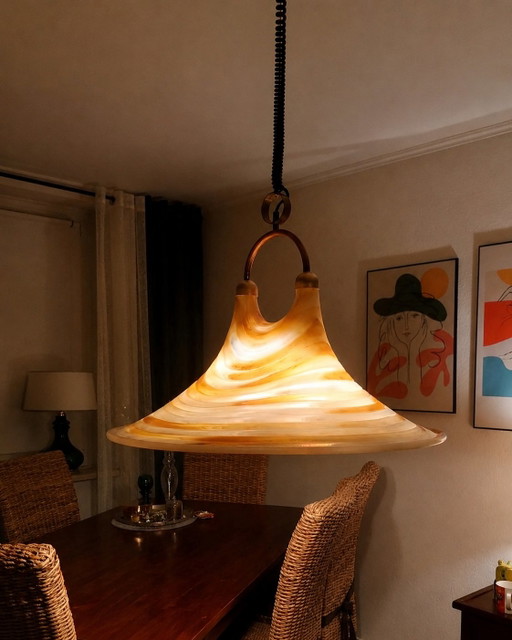 XXL Space Age Pendant Lamp (64 cm) – Acrylic – 1970s Collector's Item Mid Century – hanglampen, Metal, Plastic