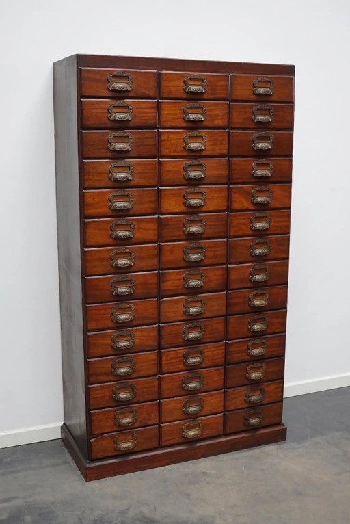 Antique French mahogany filing cabinet/apothecary cabinet by Chouanard, ca. 1900
