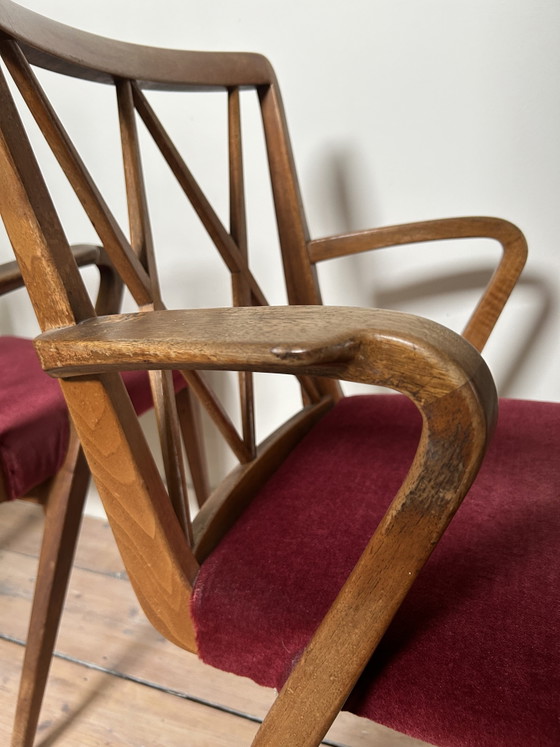 2 Annata AA Sedie Patijn Cross – Zijlstra Joure – anni '50 – Patijn voor Zijlstra, Sedie da pranzo, Wood (photo 4 of 5)