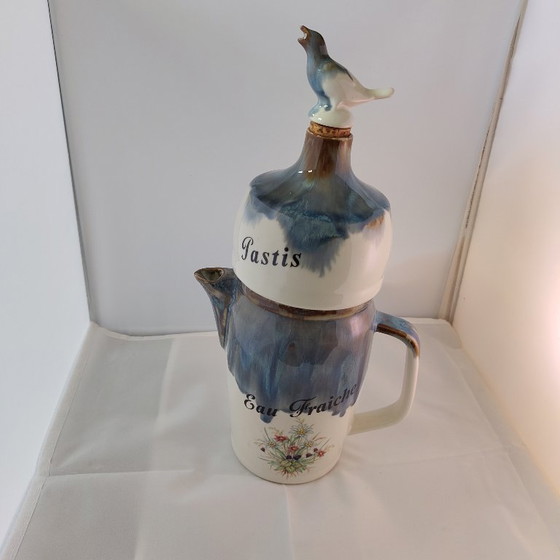 Image 1 of Pastis carafe set with bird. The Pastis can be poured through the beak.