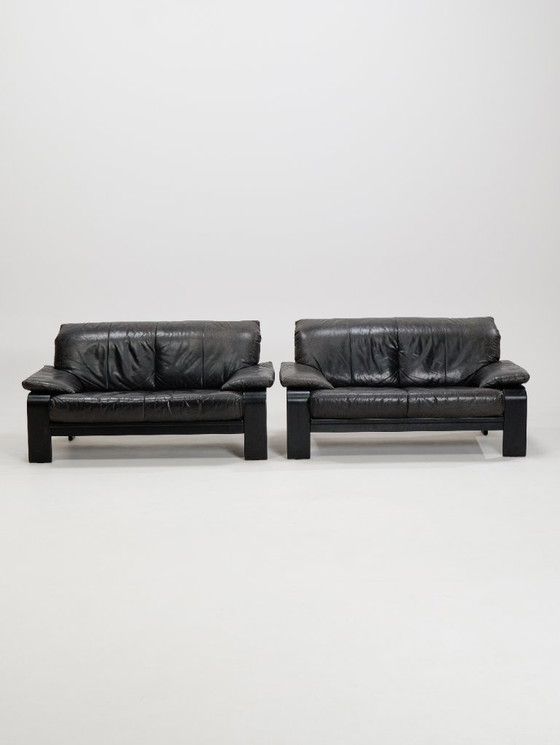 Image 1 of Divano brutalista postmoderno tedesco di Rolf Benz per Musterring, anni '90, set di 2