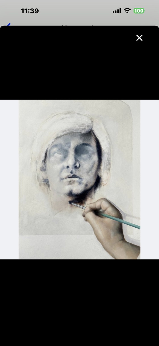 Image 1 of Nicolas Binsfeld - Magnificent portrait of Andy Warhol from 1982 