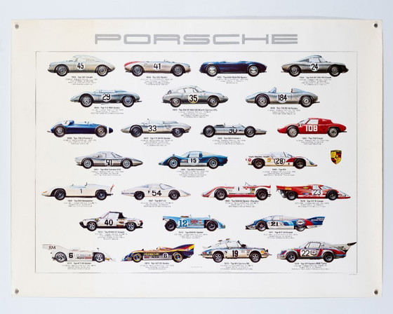 Image 1 of Porsche Rennwagen 1953-1974 – 1977 – Poster originale Porsche vintage di Ken Rush – Vintage Motorsport – 76x102 cm