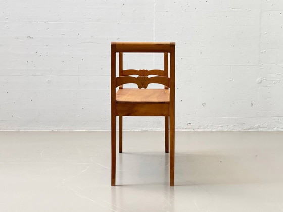 Image 1 of Biedermeier-style cherrywood bench, 1930s